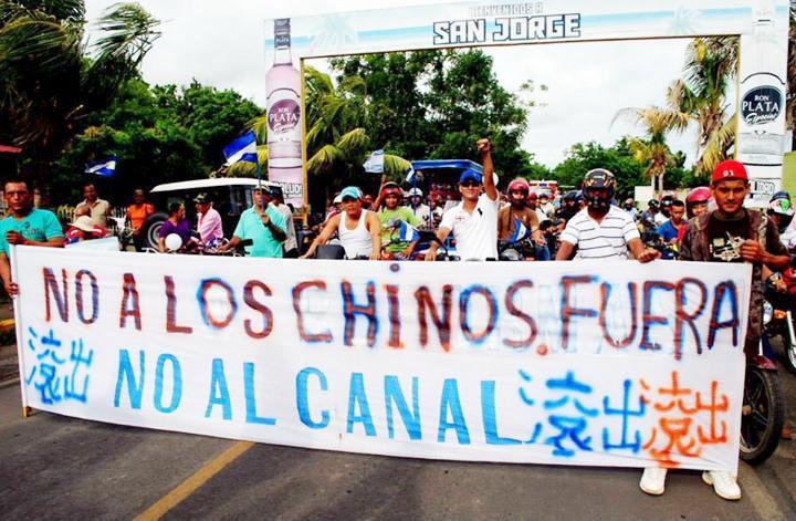 Demonstration in San Jorge: "Nein zu den Chinesen - Raus - Nein zum Kanal"