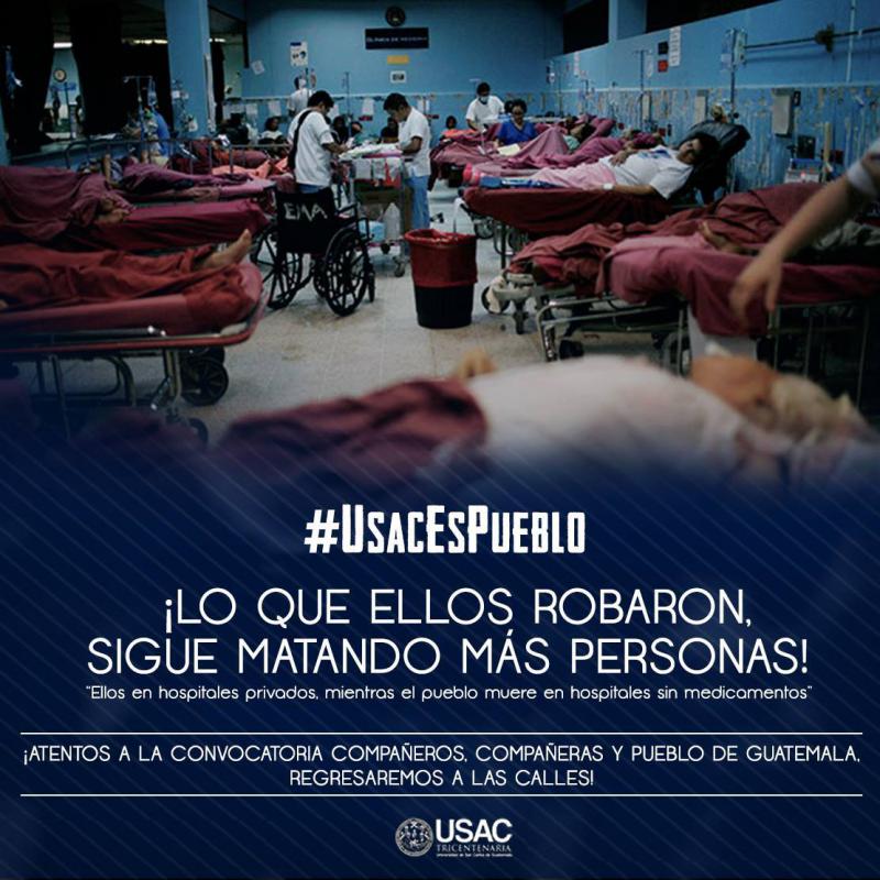 Anzeige aus der Protestkampagne gegen die Krise im Gesundheitswesen in Guatemala