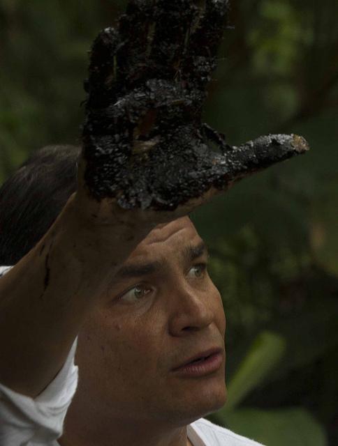 Ecuadors Präsident Rafael Correa – hier bei einer Kampagne gegen Umweltschäden des US-Erdölkonzerns Chevron