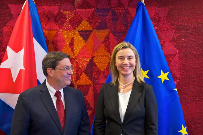 Im April hatten sich der kubanischen Außenminister, Bruno Rodríguez, und die hohe Vertreterin der EU für Außen- und Sicherheitspolitik, Federica Mogherini, in Brüssel getroffen