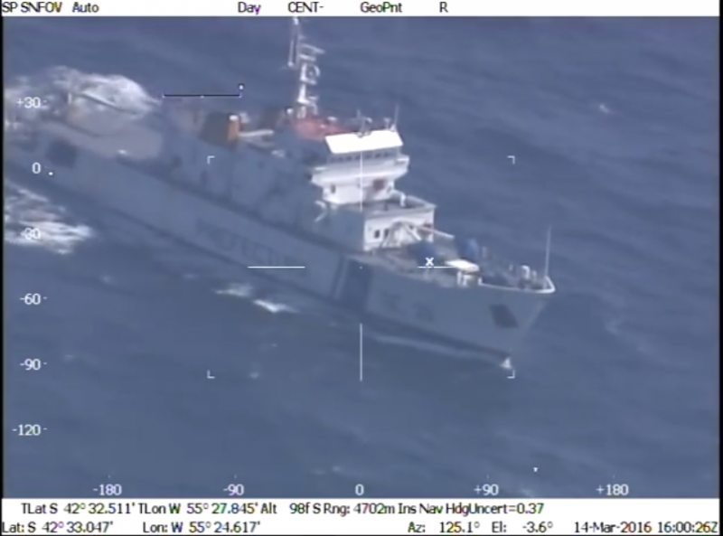 Nahaufnahme des involvierten Schiffs der argentinischen Küstenwache GC-28