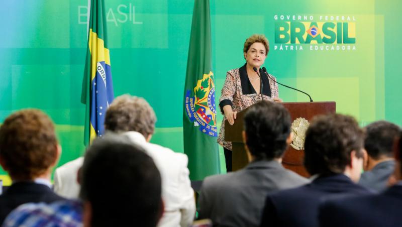 Brasiliens Präsidentin Dilma Rousseff bei der Pressekonferenz am Dienstag