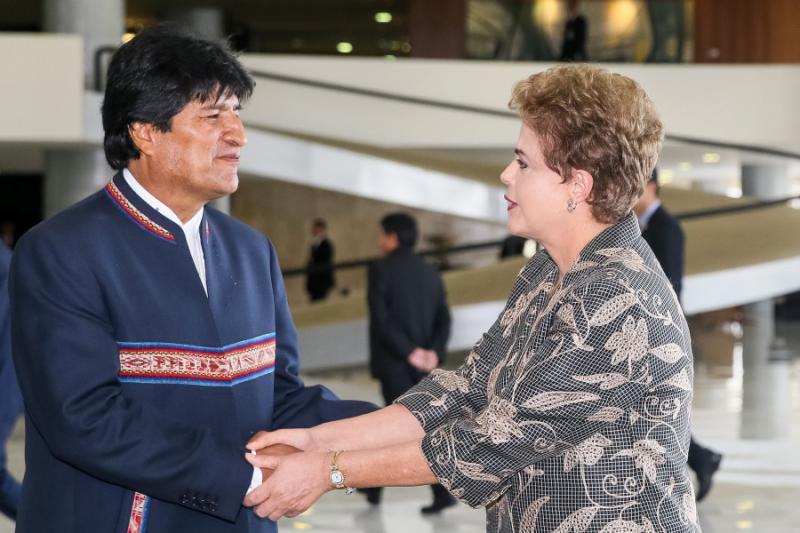 Präsidentin Rousseff begrüßte Morales am Dienstag in Brasília