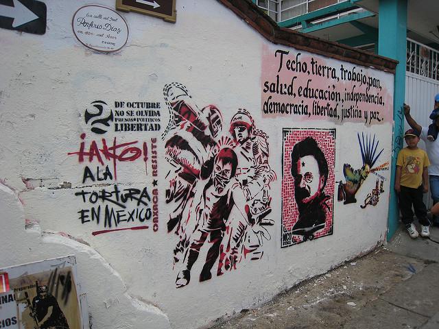 Graffiti gegen Folter in Mexiko