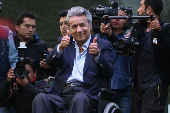 Der Alianza País-Kandidat für die Präsidentschaftswahlen, Lenin Moreno