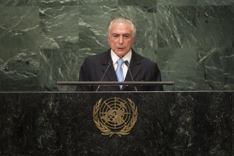 Wollten nicht alle hören: Michel Temer vor der UNO