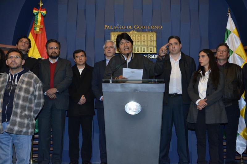 Präsident Evo Morales bei der Pressekonferenz am Freitag