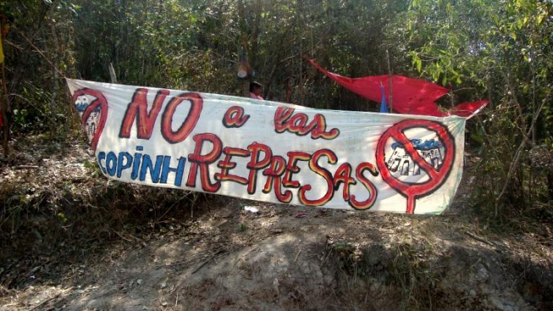 Protestaktion von Copinh: "Nein zu den Staudämmen"