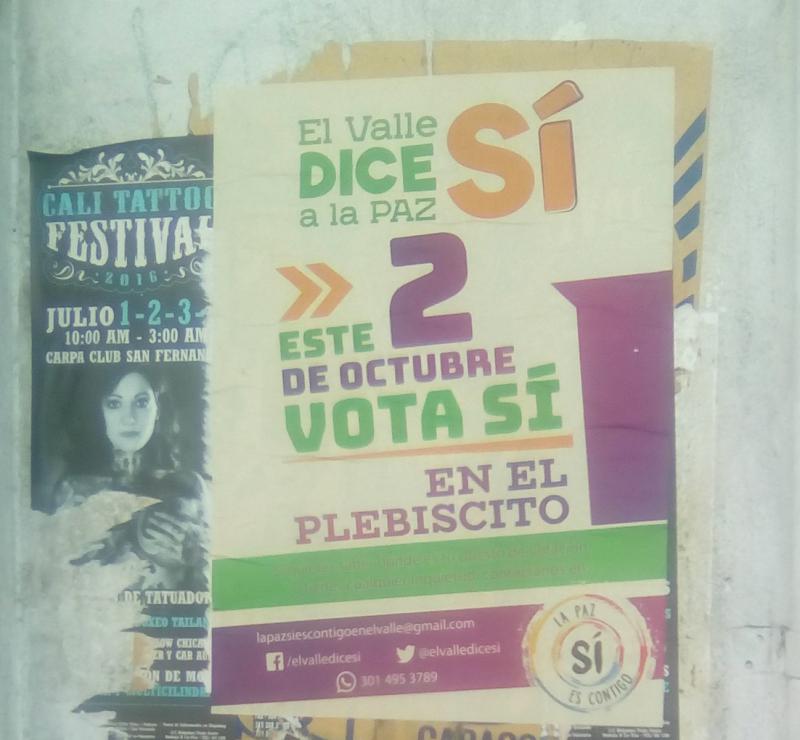 Plakat der "Ja"-Kampagne in Kolumbien