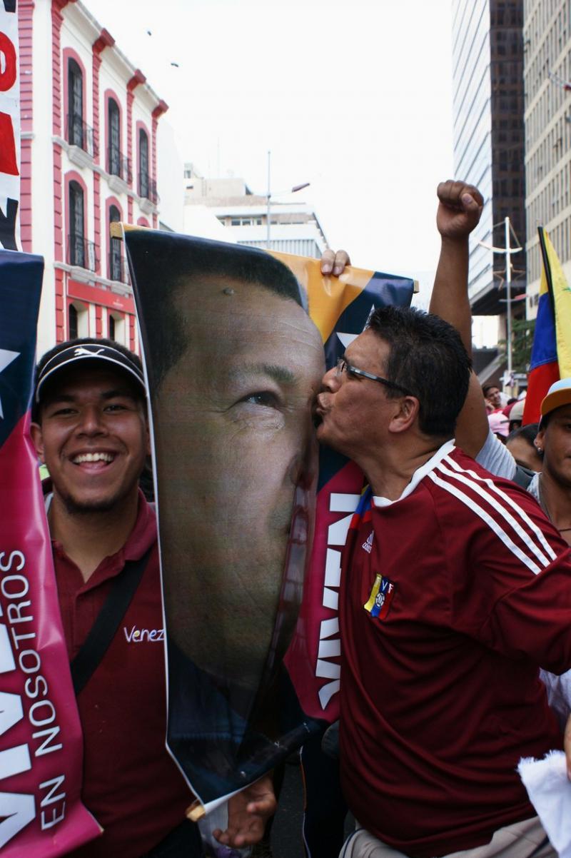 Der 2013 verstorbene Präsident Hugo Chávez ist immer präsent und bewegt die Menschen