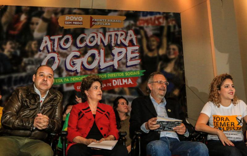 Dilma Rousseff am 23. August bei einer Veranstaltung gegen den Putsch des Bündnisses "Volk ohne Angst"