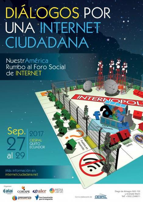 Plakat: "Dialoge für ein Internet der Bürger", vom 27. bis 29. September in Ecuador