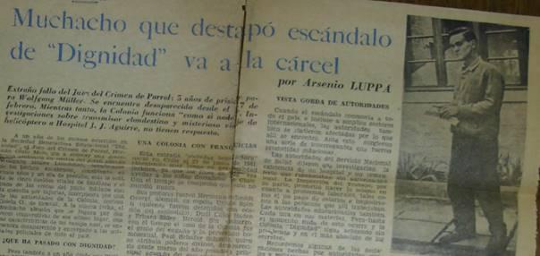 Chilenischer Zeitungsartikel aus dem Jahr 1967