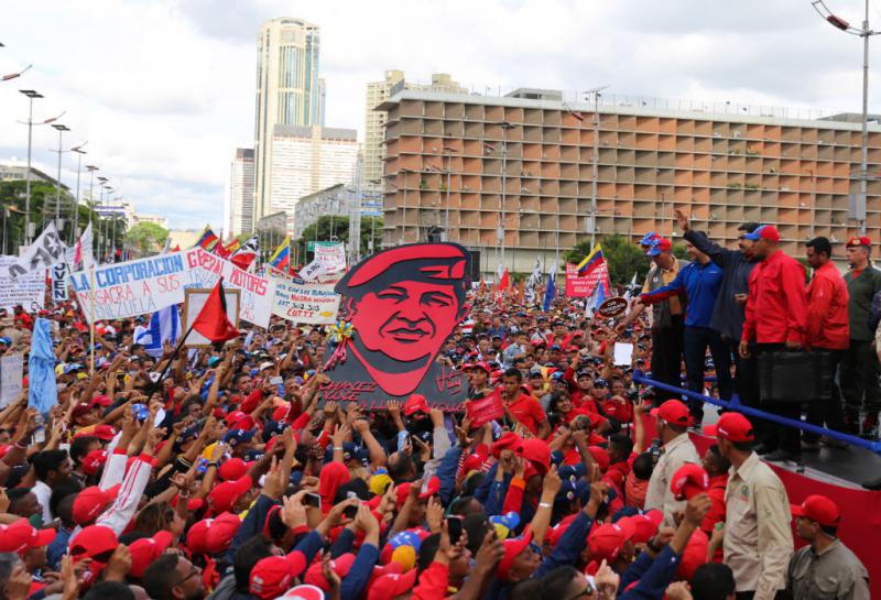 Venezuelas Präsident Nicolás Maduro auf der Großkundgebung am 1. Mai in Caracas