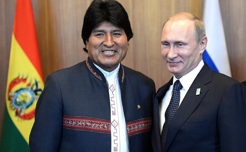 Präsidenten Evo Morales (Bolivien) und Wladimir Putin (Russland)