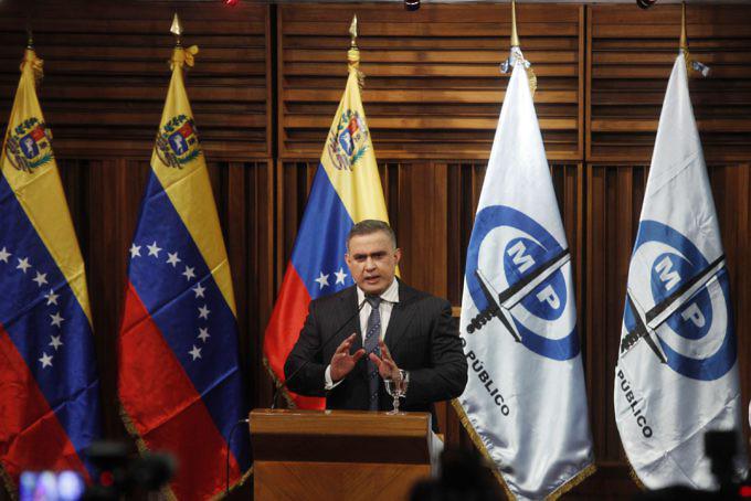 Der Generalstaatsanwalt von Venezuela, Tarek William Saab, bei der Pressekonferenz am Donnerstag