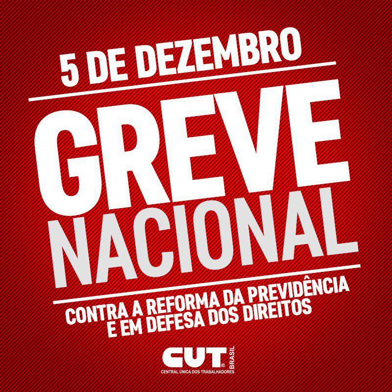 Aufruf zum Generalstreik am Tag der Debatte über die Rentenreform im Kongress in Brasilien