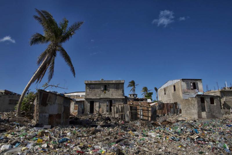 Zerstörungen im Bezirk Jérémie, Haiti, nach dem Hurrikan Matthew im Jahr 2016