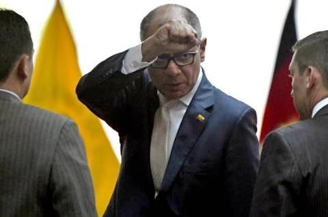 Jorge Glas, der Vizepräsident von Ecuador, beim Verlassen des Gerichtssaales am Mittwoch