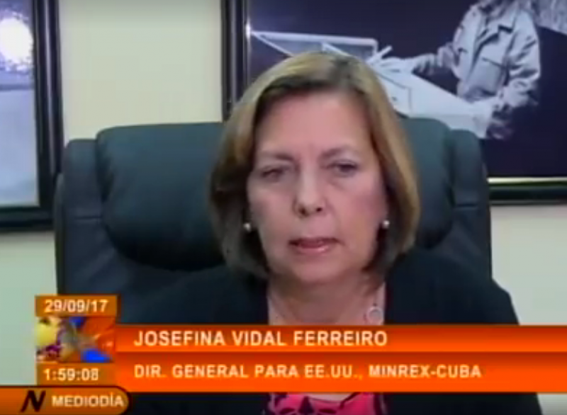 Josefina Vidal vom kubanischen Außenministerium gab eine Erklärung zum Abzug der US-Diplomaten ab