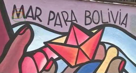 "Meer für Bolivien". Ausschnitt aus einem Wandbild eines chilenischen Künstlers zur Unterstützung der Forderung Boliviens