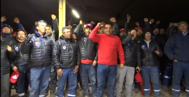 Eine Gruppe der streikende Esconcida-Arbeiter