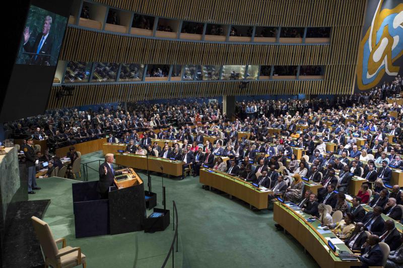 US-Präsident Trump am Dienstag vor der UN-Generalversammlung. Zuvor hatte er sich mit Venezuela-Kritikern aus Lateinamerika getroffen