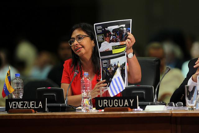 Außenministerin von Venezuela, Delcy Rodríguez, bei der OAS