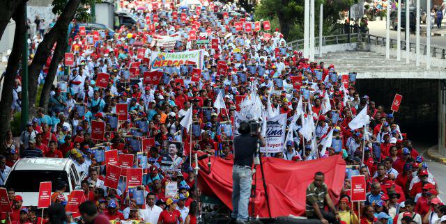 Protestzug von Ernährungsministerium in Caracas, Venezuela