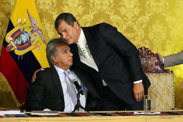 Bis vergangenes Jahr führten sie gemeinsam die Regierungsgeschäfte, nun sieht sich Rafael Correa heftigen Vorwürfen des heutigen Präsidenten Lenín Moreno ausgesetzt