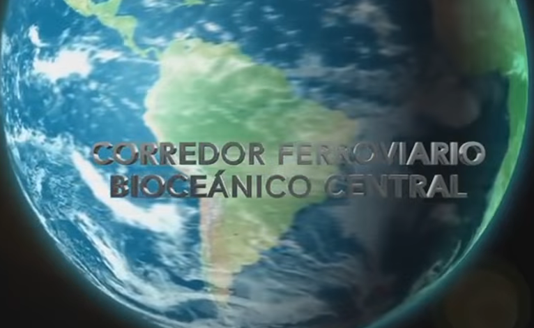 Die Eisenbahnlinie soll  in Südamerika den Atlantischen und den Pazifischen Ozean verbinden (Screenshot)