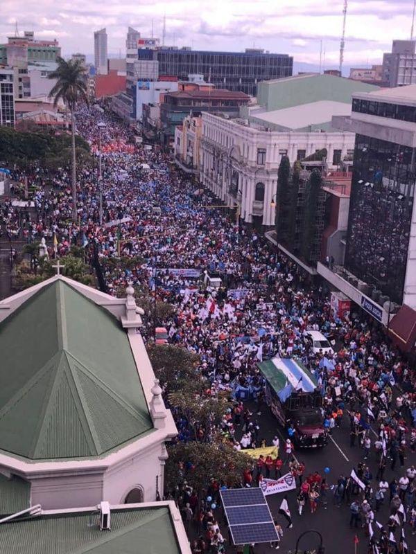 Die Proteste von Gewerkschaften in Costa Rica dauern nun schon mehrere Monate. Hier ein Foto aus dem Juli dieses Jahres