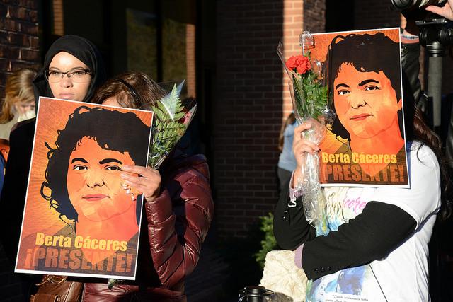 Gedenken an die ermordete Menschenrechts- und Umweltaktivistin Berta Cáceres (1972-2016) in Honduras