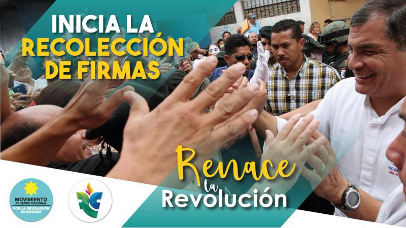 Ehemalige Mitglieder der Alianza País - unter ihnen Ex-Präsident Rafael Correa - rufen zur Unterschriftensammlung für Mana auf, um bei Wahlen zugelassen zu werden