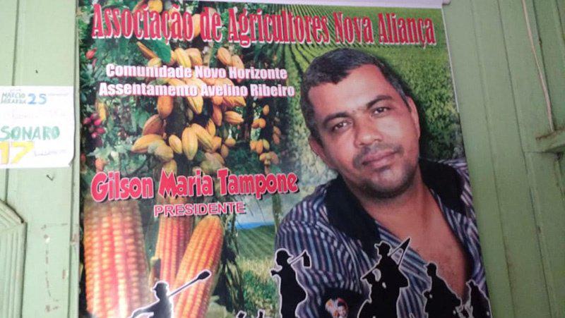 Der Präsident eines Bauernverbandes, Gilson Maria Tampone, wurde am vergangenen Wochenende im Bundesstaat Pará ermordet