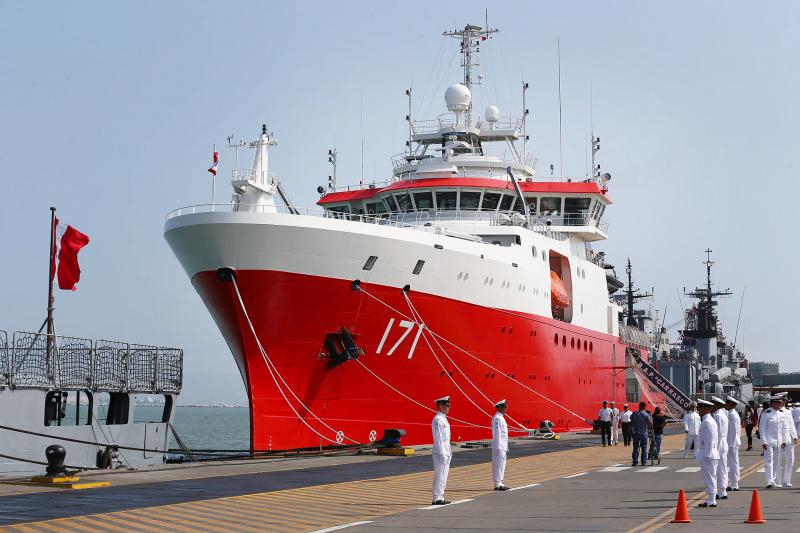Neues Antarktis-Forschungsschiff von Peru, die "BAP Carrasco"