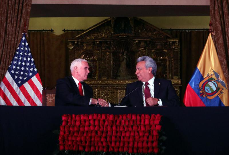 "Verheißungsvolle Gemeinsamkeiten": Pence und Ecuadors Präsident Lenín Moreno