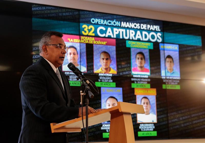 Venezuelas Innenminister Néstor Reverol hat am Montag die neuesten Ergebnisse der Operación Manos de Papel bekanntgegeben