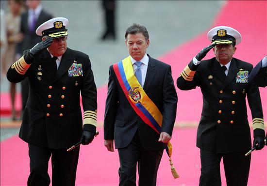 Juan Manuel Santos bei Amtseinführung 2010
