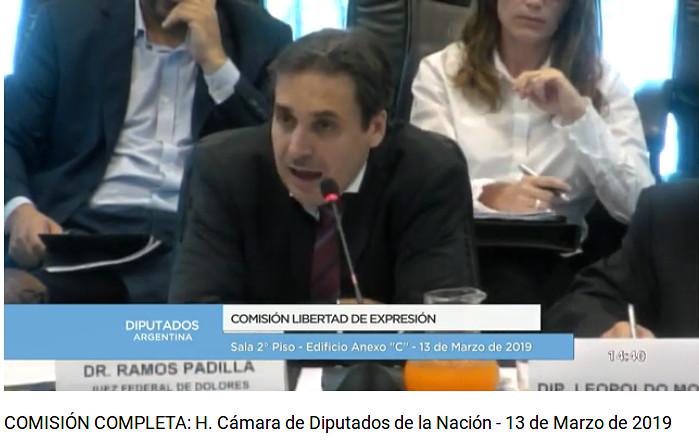 Bundesrichter Ramos Padilla berichtete vor der Kommission für Meinungsfreiheit im argentinischen Abgeordnetenhaus