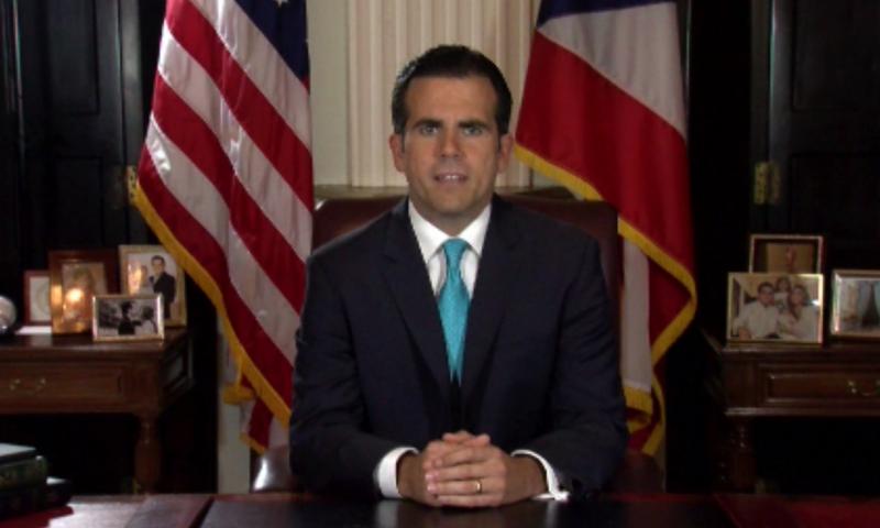 Der Gouverneur von Puerto Rico, Ricardo Rosselló, bei seiner Rücktrittsrede (Screenshot)