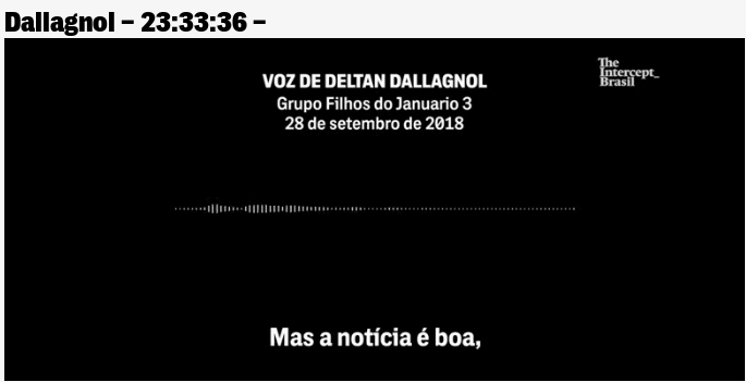Für Staatsanwalt Dallagnol ist das Verbot des Lula-Interviews laut Intercept-Leaks "eine gute Nachricht" (Screenshot)