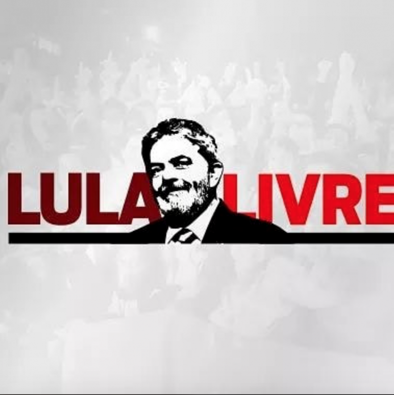 Logo der internationalen Kampagne zur Befreiung von Lula da Silva