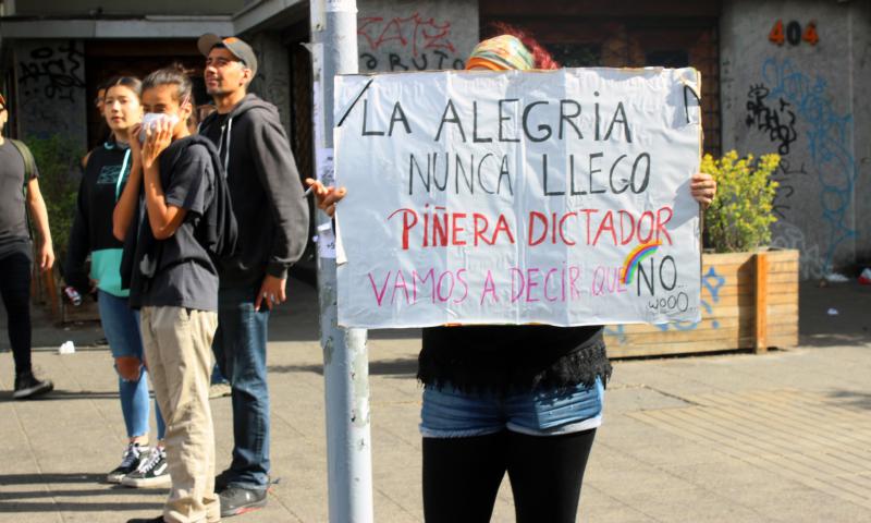 Demonstranten am Samstag in Santiago