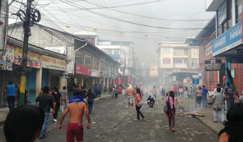 In Puyo, der Hauptstadt der Provinz Pastaza, kam es nach Zeugenaussagen zu Schusswaffengebrauch gegen Demonstranten