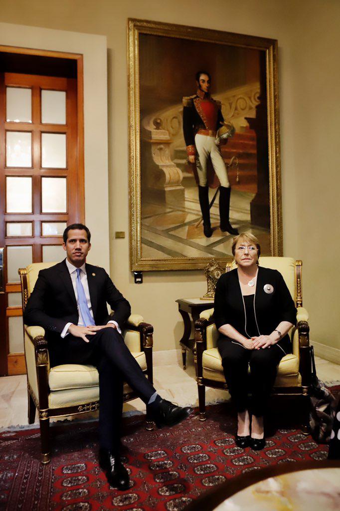 Auch mit Parlamentspräsident Juan Guaidó traf sich die UN-Kommissarin