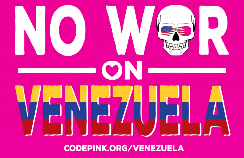 Die Kriegsgegnerinnen von Code Pink kritisieren die Interventionspolitik der USA in Venezuela
