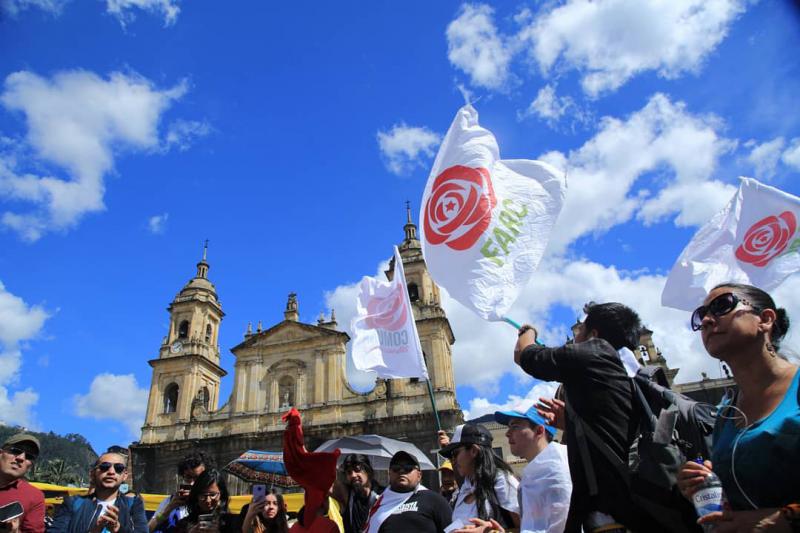 Anhänger der Farc-Partei in Kolumbien