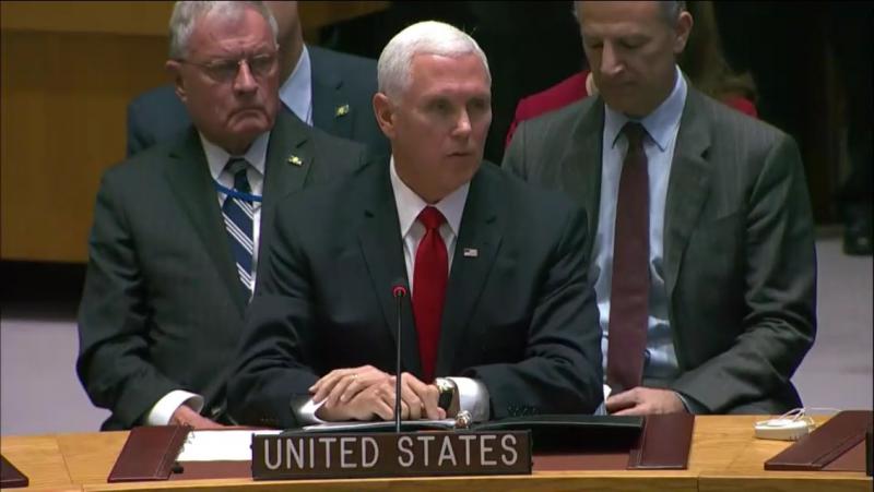 Der Vize-Präsident der USA, Mike Pence, hat vor dem UN-Sicherheitsrat am Mittwoch Drohungen gegen Venezuela erneuert