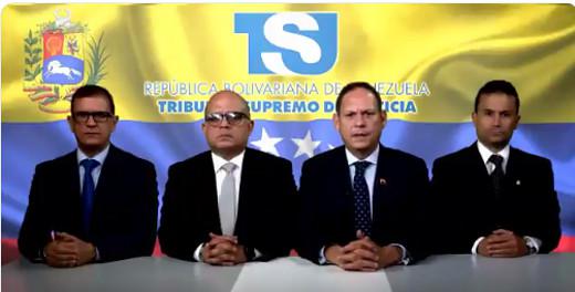 Sehen sich als Teil einer alternativen Regierung: Mitglieder des selbst ernannten "Legitimen Obersten Gerichtshofes" von Venezuela, bestehend aus ehemaligen Richtern, die im Exil leben